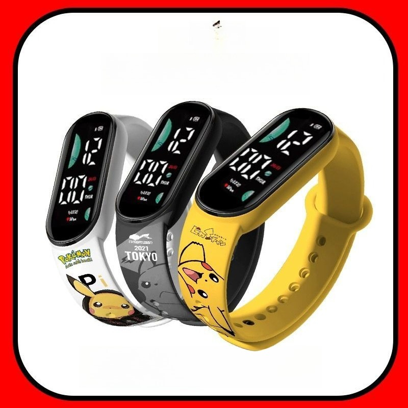 Accessories With Watch - Jam tangan digital pola kartun Pokémon,
