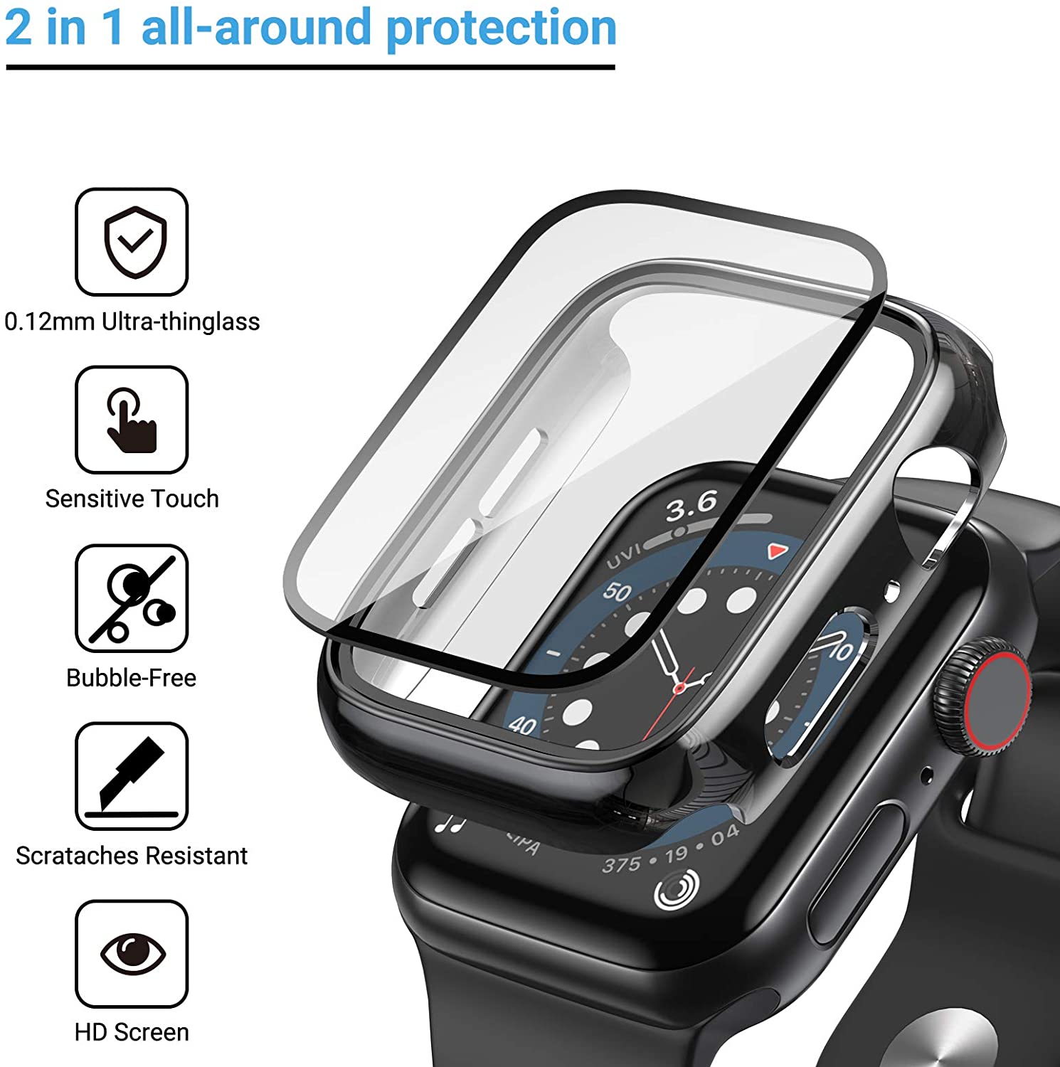 Kaca + penutup untuk Apple Wat - Smartwatch Band Accessories ulasan dan harga