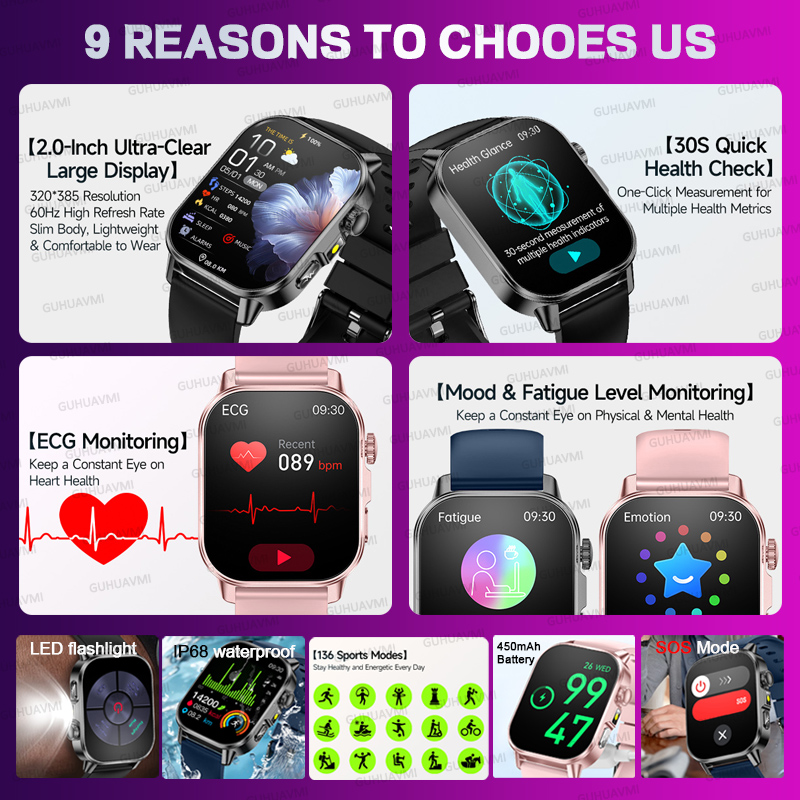 Jam Tangan Pintar Kesehatan AI - Smartwatch Custom ulasan dan harga