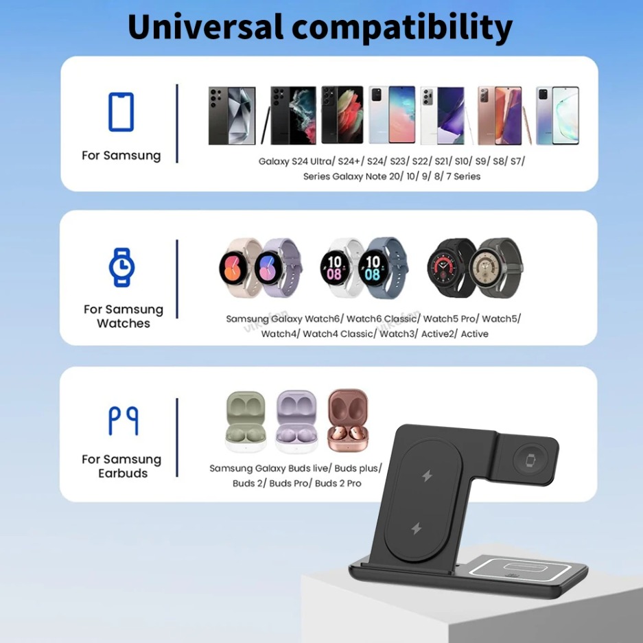 3 in 1 Pengisi Daya Nirkabel L - Smartwatch Ac ulasan dan harga